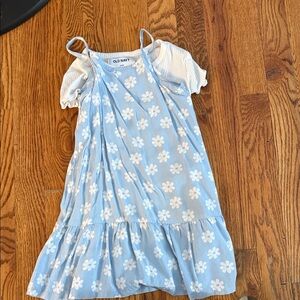 Old Navy Light Blue and White Floral Dress